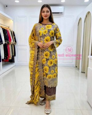 Stitched Suti Embroidery Salwar Kameez (UNQ_SunFlower)