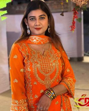 ঈদের অরেঞ্জ স্পেশাল জর্জেট পার্টি ড্রেস –স্টাইলিশ ও আরামদায়ক (SMC1006)