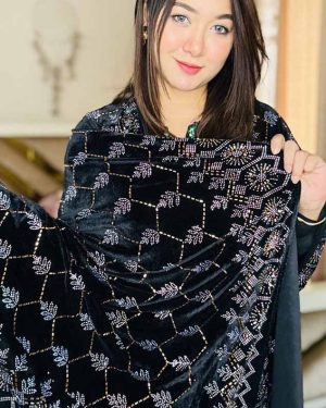 LUXURY VELVET PREMIUM SHAWL (Kodom_Black)